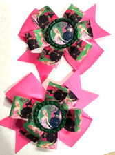Beautiful Wicked inspired pigtail hair bows for girls.