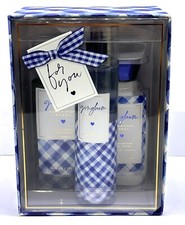   3pc Bath  Body Works Gingham Gift Box Set Shower Gel Body Lotion, Mist  