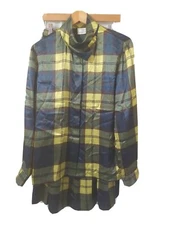 Vtg Susan Bristol 2pc Skirt Set Womens 12/M Green Multicolor Plaid Button up