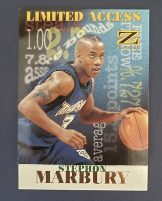 Stephon Marbury 1997-98 Skybox Z Force Limited Access #7 Of 10 Minn Timberwolves