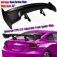 Universal 57" Carbon Fiber Adjustable Rear Trunk GT-Style Spoiler Wing TYPE-3