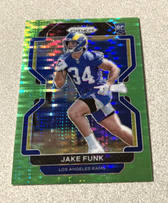 2021 Panini Prizm RC Neon Green Pulsar Prizm #402 Jake Funk Rams
