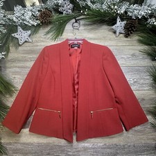 Black Label Evan-Picone Size 6 Women's Lined Suit Jacket Blazer Burnt Red