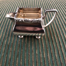 Silver plate cream jug, antique. English.