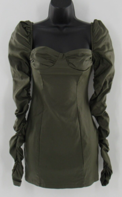 Pretty LittleThing Puff Long Sleeve Corset Bodycon Mini Dress Olive Green Size 2 | eBay Pretty LittleThing Puff Long Sleeve Corset Bodycon Mini Dress Olive Green Size 2 | eBay