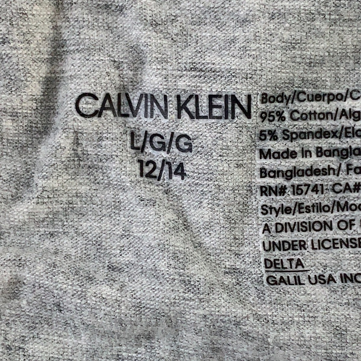 Calvin Klein Boys Size Large 12/14 Heather Gray Cotton Blend Boxer
