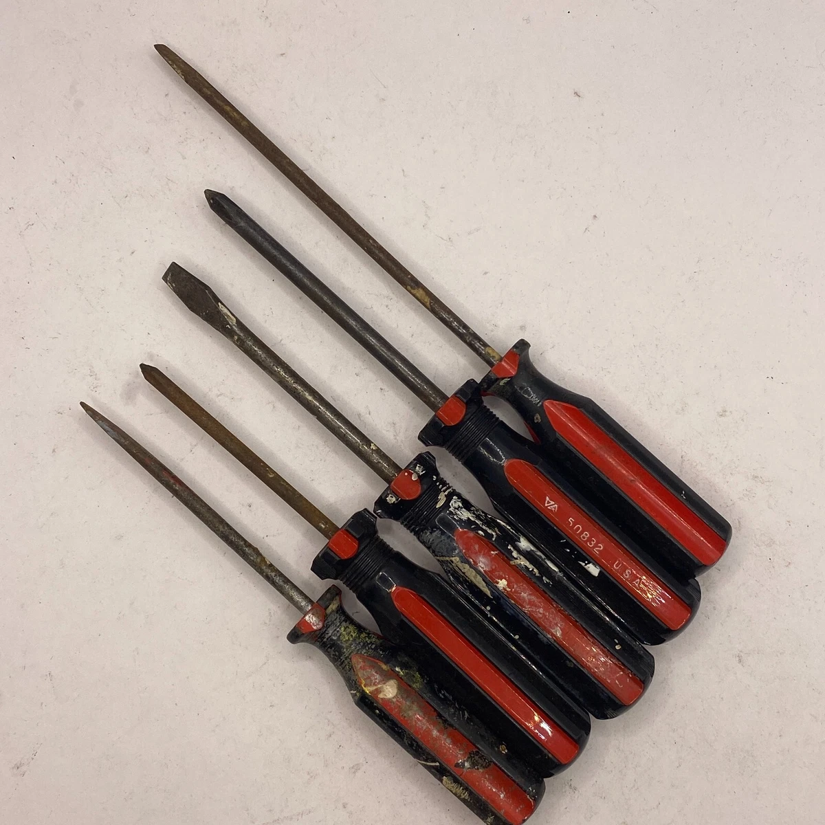 Vintage 5 pcs Screwdriver Set 2 Phillips Head 3 Standard Flat