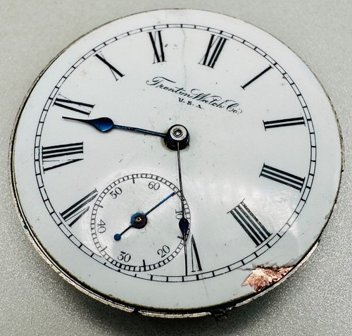 Antiguo movimiento de reloj de bolsillo Trenton Watch Co. - repuestos o reparación, c.1899 - Imagen 4 de 4
