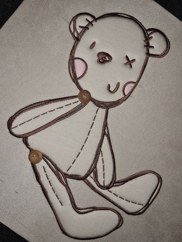Childrens Room Teddy Bear Wall Canvas Brown & Creme - Picture 3 of 10