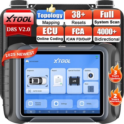 XTOOL D8S OBD2 Scanner Diagnosetool Topologiekarte ECU Codierung bidirektional