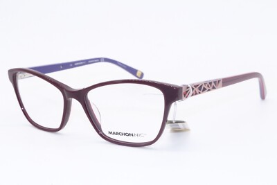 NEW MARCHON NYC DOWNTOWN AILEY 604 BURGUNDY AUTHENTIC DESIGNER EYEGLASSES 54-16