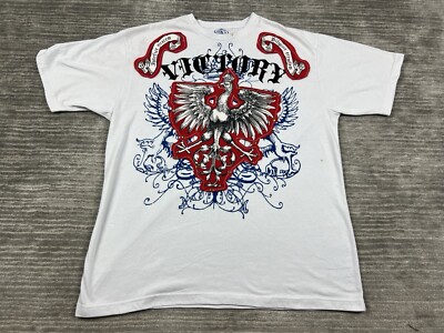 Attitude Gold Shirt Mens 3XL White Cotton Blend Shortsleeve Graphic Casual