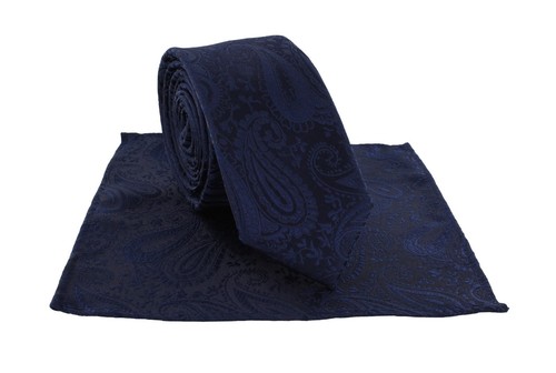 Michelsons of London Boys Tonal Paisley Tie & Pocket Square Set - Picture 28 of 91