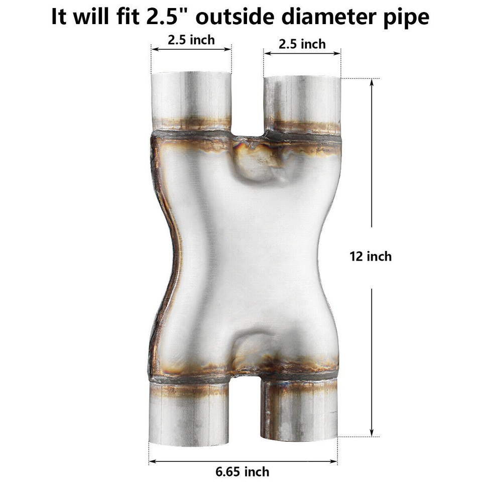 Universal Crossover X-Pipe Dual 2.5"/3" In/Out Stainless - Foto 10