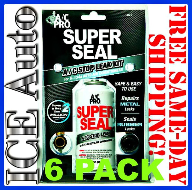 6 PACK MRL3 A/C PRO SUPER SEAL A/C Leak Sealer Kit with CHARGING