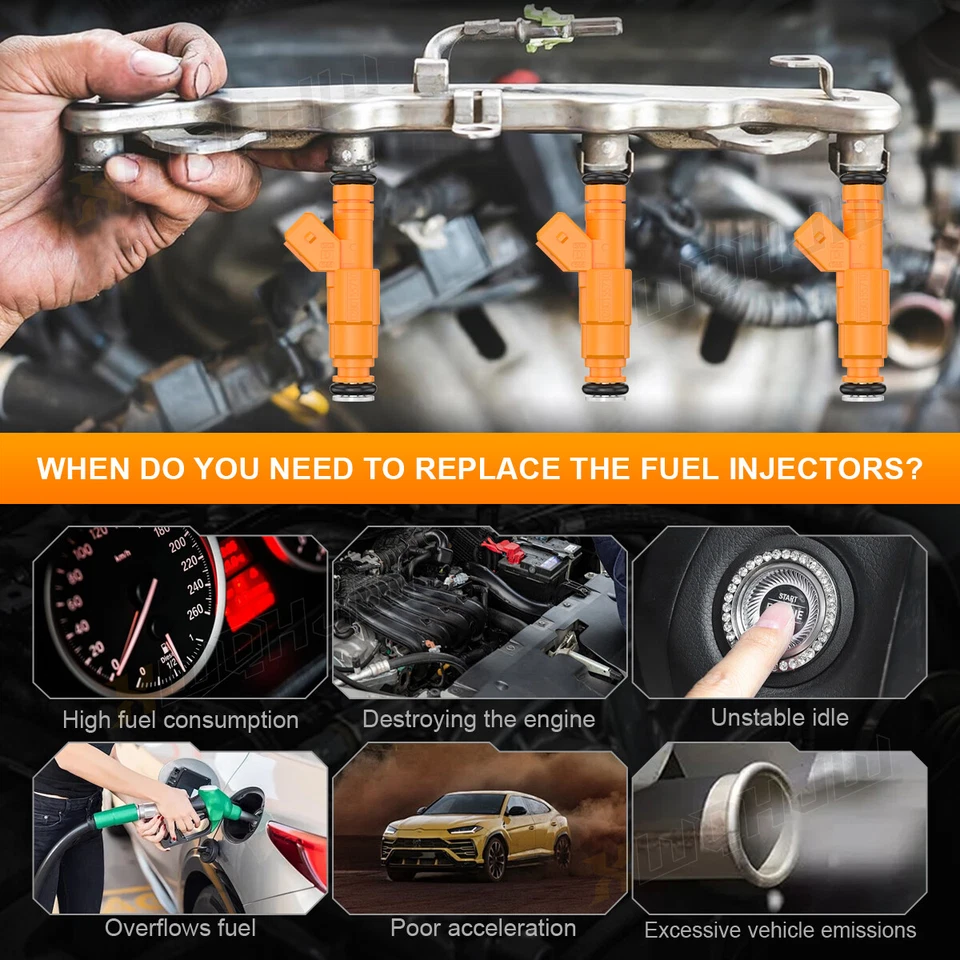 Juego de 8 inyectores de combustible originales XWQHJW para Ford Lincoln Mercury 4,6 L 5,0 L V8 Foto 4 de 4