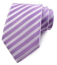 Men's Gingham Striped Ties Formal Business Designer One Size Lavender Purple