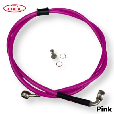 Lambretta Li GP SX TV Hydraulic Disc Brake HEL Braided Hose Kit Stainless Pink