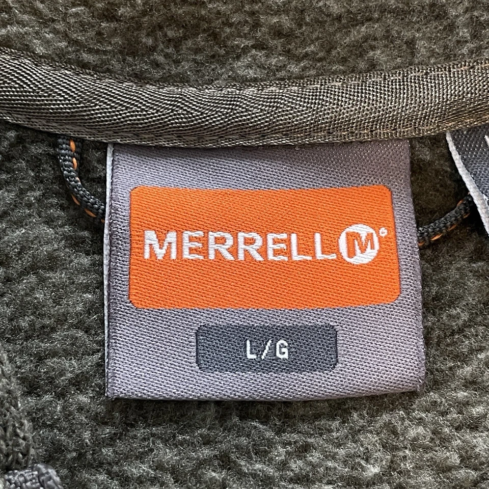 Merrell Womens L Delilah Olive Green Sweater Jacket Hooded Fleece Lined Full Zip - Image 3 of 4