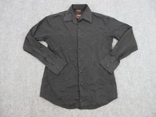 Roar Shirt Mens Adult Small Black Button Up Casual Cotton Embroidered