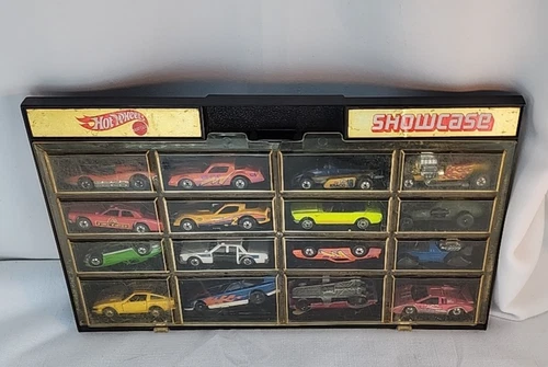 Great Lot Of 16 Vintage 70s 80s Hot Wheels Cars Original Diecast Cars W/Case
