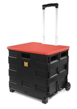 MaxWorks 50830 Collapsible Black Rolling Folding Dolly Cart  80 Pound Capacity!