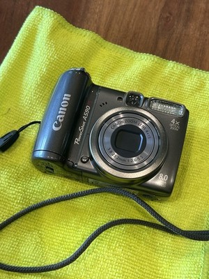 Canon PowerShot A590 IS 8MP Digital Camera 4x Zoom Tested Working