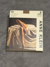 Anne Klein Women’s Polished Sheer Tights 2 Pairs – Size Small Nude – Control Top