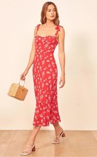 Reformation Nikita Dress in Summer Red White Floral