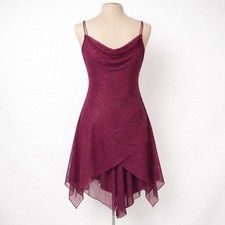 Vintage Y2K Mesh Fairy Dress Glitter Cowl Neck Asymmetrical S Whimsigoth Dainty