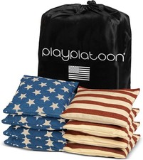 Play Platoon Cornhole Bags Weather Resistant- Set of 8 Regulation Bean Bags for