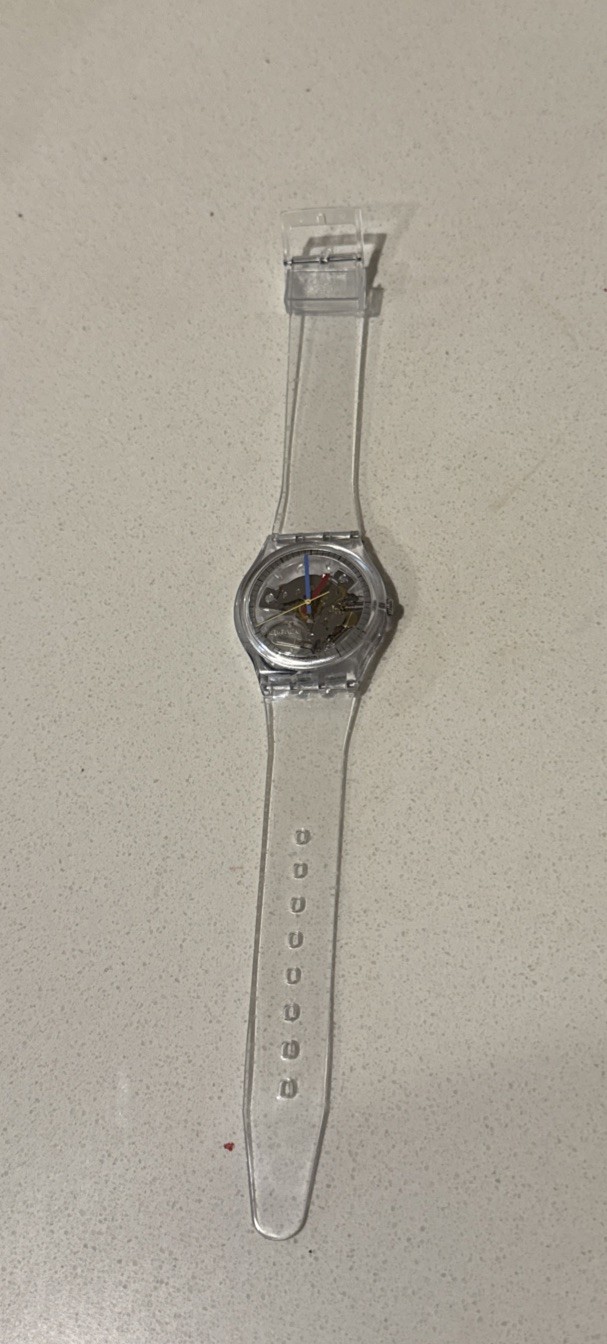 Swatch Unisex CLEARLY GENT Transparent Watch with Interchangeable Bands
