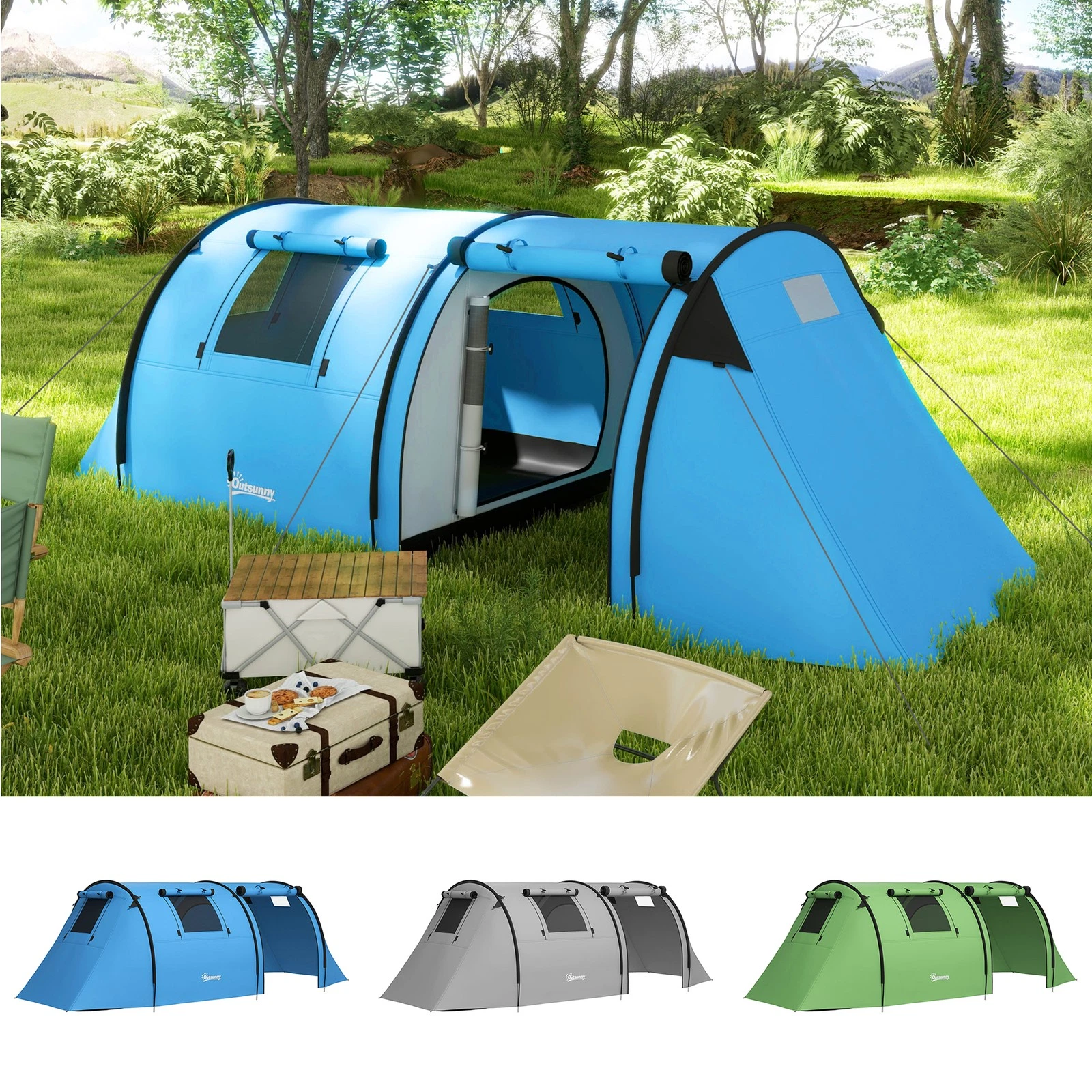 3000mm Waterproof Camping Tent w/ Bedroom and Living Room for 3-4 Man
Opens in a new window or tab