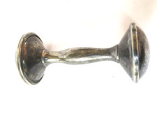 Antique Silver Plated Baby Rattle Dumbbell 4"