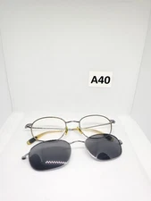 NIKE 9009MGB 045 Metal Oval Eyeglasses Frame 52-20 145 w Sunglass Clip On