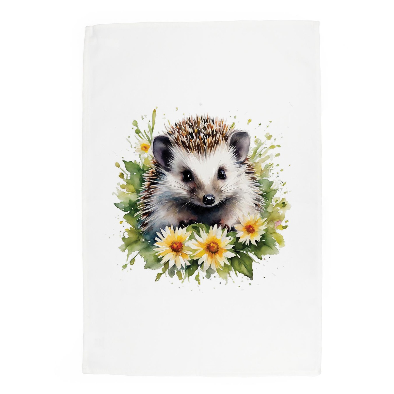 Hedgehog Tea Towel - Panama Cotton Dish Cloth Kitchen Gift for Animal Lovers