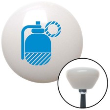 Blue Grenade White Retro Shift Knob W M16x1.5 Insert Shifter Auto Manual Brody
