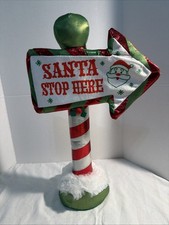 Santa Stop Here Christmas Sign  Soft Material  -