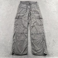 American Eagle Pants Womens 2 Gray Baggy Wide Leg Cargo Pockets Paratrooper Y2K