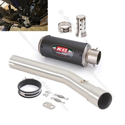 For Yamaha Tenere 700 XTZ07 2019-2025 Motorcycle Exhaust Mid Pipe Carbon Muffler