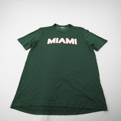 Miami Hurricanes adidas Aeroready Short Sleeve Shirt Men's Green Used M