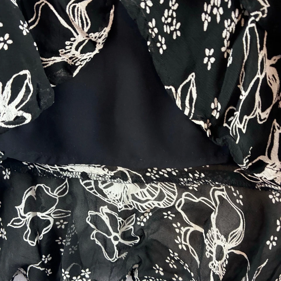 Falda Midi Jennifer Moore Flutter Forrada Transparente Hada Femenina Años 90 Floral 14P Foto 3 de 4