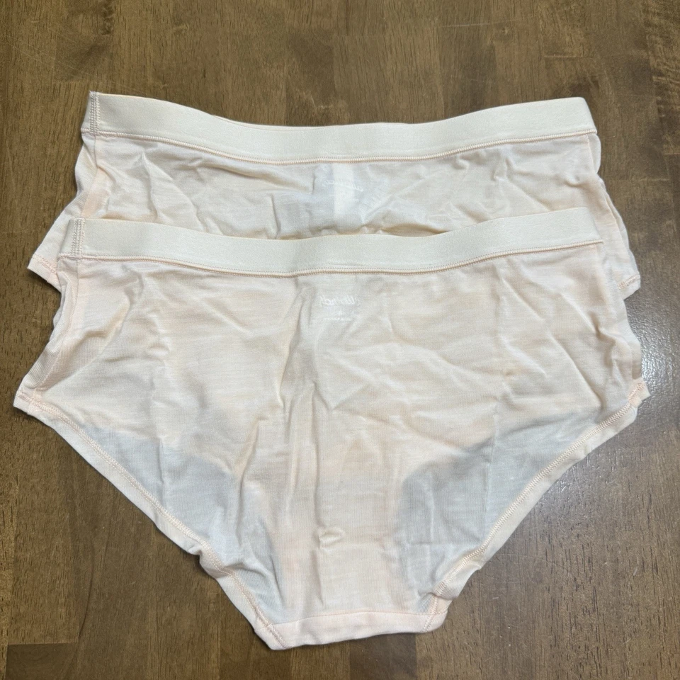 NUEVO CON ETIQUETAS Allbirds Trino Shortie Bragas Talla Pequeña Melocotón Naranja Lana Merino Conjunto de 2 Foto 3 de 4