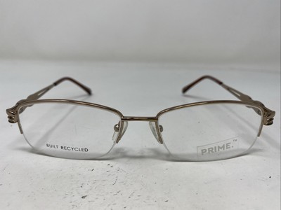 PRIME P15608 C2-S Brown 53-17-135 Brown/Gold Half Rim Eyeglasses Frame KM05
