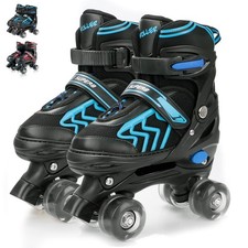 Kids Roller Skates for Boys Girls Child, Adjustable 4 Sizes Quad Roller Skate...
