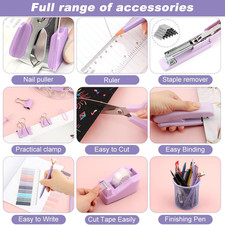 Office Supplies Set Mesh Desk Organizer Accessories Kit Include Stapler Tape,...