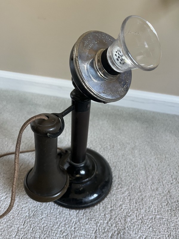 Rare 1901 Kellogg Candlestick Phone Steerhorn Hook Rare Hy-G-Phone Glass MP