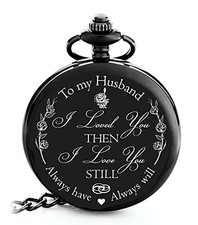 Anniversary Gift's for Men - Engraved  to My Husband  Pocket Watch 