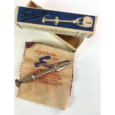 Vintage Treklon Swedish Silverplated Mechanical Tongs Original Box MCM