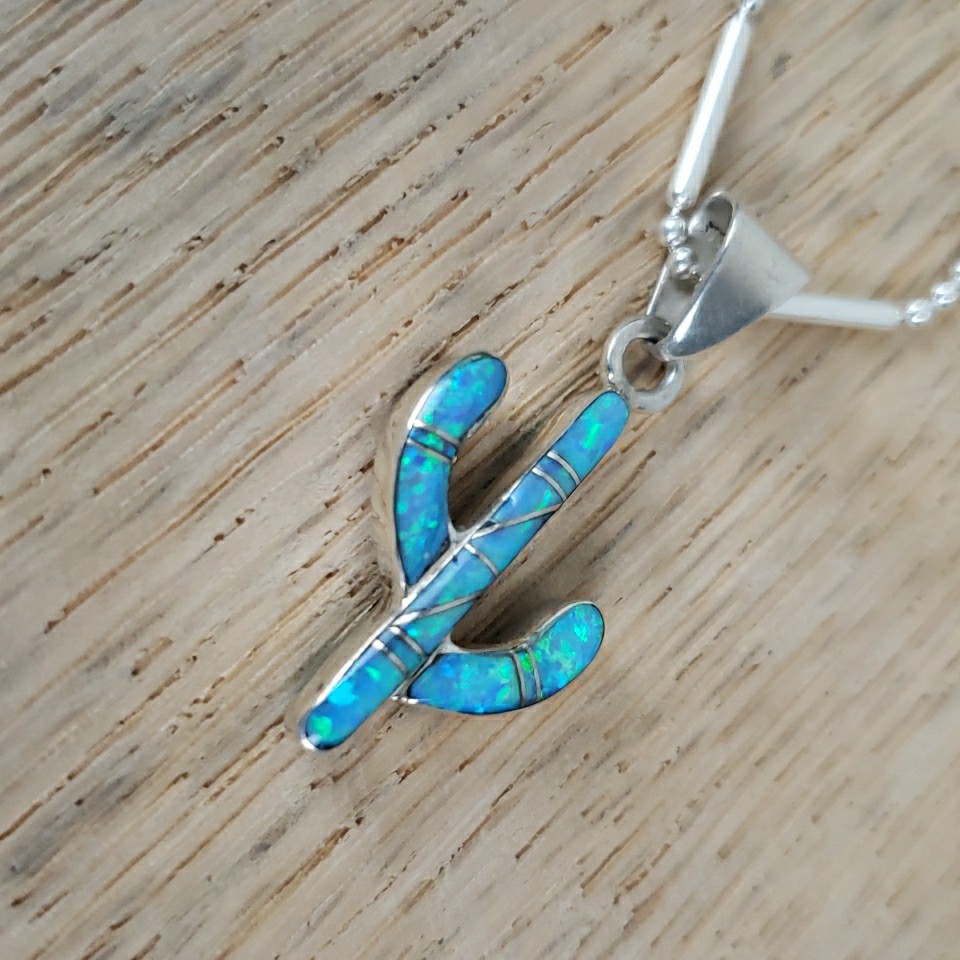 Signed LA Native American Opal Multi Gemstone Rev… - image 16